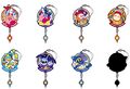 Set of connectable rubber straps from the "Kirby Pupupu Marching" merchandise line