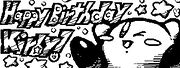 Artwork commemorating Kirby's 22nd birthday in Japan, drawn by Shinya Kumazaki
