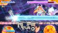Screenshot of Mecha Kirby firing Full-Charge Blaster at two Sphere Doomers