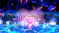 Kirby gathers all the hearts he collected and combines them into one