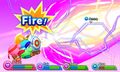 Official screenshot from a Miiverse post, showing a team of Kirbys using the Team Cannon to fire at their opponent