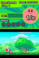 Kirby encountering the first Beanbon in Green Grounds - Stage 1