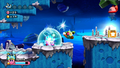 Kirby using the Spark ability in a pre-release version of Kirby's Return to Dream Land