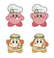 Various artwork of Kirby and Waddle Dee