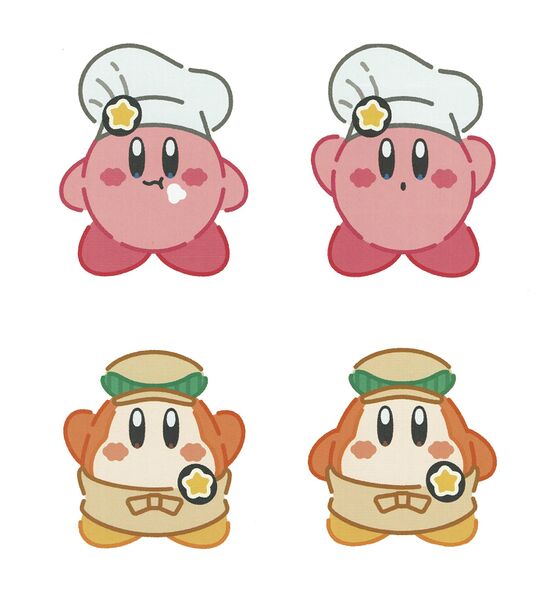 File:Kirby Cafe various Kirby and Waddle Dee art.jpg