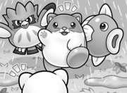 Rick, Kine and Coo pay a visit to Kirby.