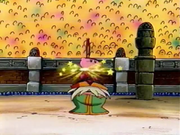 Kirby lands a blow on Old Taikyoku.