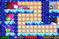 A winding tunnel filled with Star Blocks in Kirby: Nightmare in Dream Land
