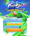 Title and stage selection screen for the Kirby: Triple Deluxe demo