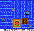 Preparing to collect blue star pieces on rafts in the bonus area