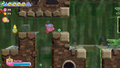 Kirby navigates a deep underwater tunnel network.
