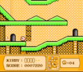 Kirby just barely makes it to the 1-Up past the wall closing him in.
