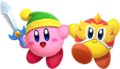 Artwork of Sword Kirby and Wrestler Kirby