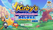 Title screen for the Kirby's Return to Dream Land Deluxe demo