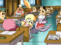 Tiff beating up Escargoon in the classroom