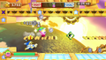 Magolor and Kirby race, as Kirby passes him by while carrying a Sword.