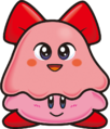 Artwork of ChuChu on top of Kirby from Kirby's Dream Land 3