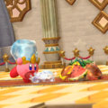 Tip image of Water Kirby washing food in Kirby Star Allies