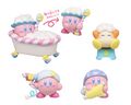Kirby, Waddle Dee, and Bubble Kirby figurines from the "Kirby Sweet Dreams" merchandise line (2024)