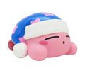 Soft vinyl figure of Sleep Kirby with a star-pattern hat