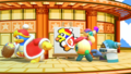 Magolor makes an Artist Kirby paint King Dedede in Kirby Fighters 2