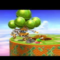 Sword Kirby battling Clanky Woods
