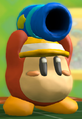 A Waddle Dee figurine featuring him holding a cannon, only possible during the Kirby Tank transformation