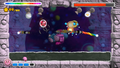 During the battle with Claycia in Kirby and the Rainbow Curse, Kirby may have to deal with cannons that shoot bubbled bombs.