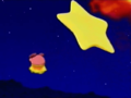 Fire Kirby is knocked away after inadvertently making his foe stronger.
