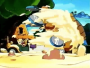 Belly Buster slams its body into the Royal Racecar after Kirby jumps into it.