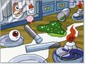 Concept art for Kirby 64: The Crystal Shards, featuring a Waddle Doo being kept in a lab