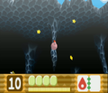 Kirby falls into yet another great cave.