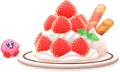 Artwork of Kirby and a Strawberry Mountain