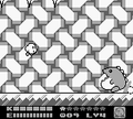 A portion of the battle with Ice Dragon in Kirby's Dream Land 2