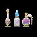 Artwork depicting Queen Sectonia-, Star Dream-, and Void Termina-themed perfumes