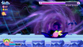 Kirby gets swallowed up by one of Grand Doomer's attacks.