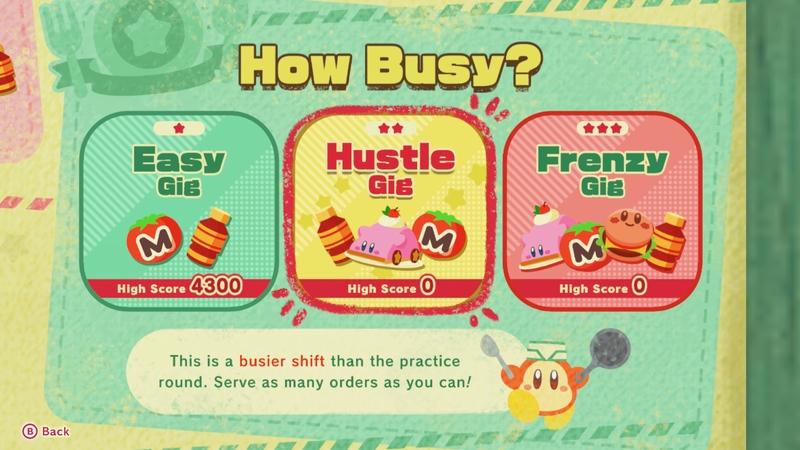 File:KatFL Waddle Dee Cafe Help Wanted difficulty select screenshot.png