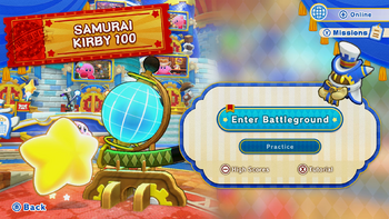 KRtDLD Samurai Kirby 100 select screenshot.png
