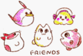 Drawing from the good ending of Kirby's Dream Land 3 featuring Nyupun