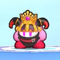 Kirby wearing the Traitor Magolor EX mask