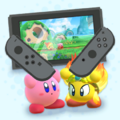 Tip image of a Burning Leo joining Kirby in Kirby Star Allies co-op
