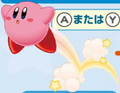 Artwork of Kirby jumping in Kirby: Squeak Squad