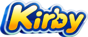 A 3D version of the current general logo for the Kirby series, used in Kirby and the Forgotten Land