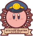Icon of Kirby the "Tokyo Station Master", for the Osaka fair of Pupupu Train 2018 event
