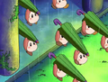 Waddle Dees bring out a bunch of umbrellas in response to a sudden "rain storm".