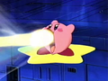 Kirby inhales three of the explosive rounds inside the Destroya.