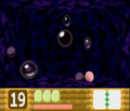 Miracle Matter uses his Bomb form against Kirby.