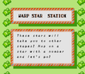 The notice that appears when entering a Warp Star Station in Kirby's Adventure