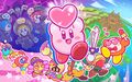 Illustration from the Kirby JP Twitter commemorating the release of Kirby Star Allies, featuring an allied Plugg