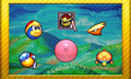 A complete set of Kirby Keychain Series badges, showing sprites from Kirby: Canvas Curse
